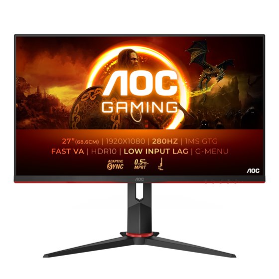 G2 27G2ZN3/BK pantalla para PC 68,6 cm (27") 1920 x 1080 Pixeles Full HD LCD Negro, Rojo