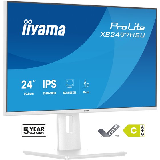 ProLite XB2497HSU-W1 pantalla para PC 60,5 cm (23.8") 1920 x 1080 Pixeles Full HD LED Blanco
