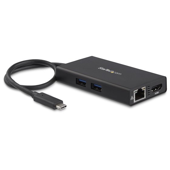 Adaptador Multipuertos USB-C - Docking Station Portátil USB-C 4K HDMI - con Entrega de Potencia de 60W - GbE - Hub 2x USB-A 3.0-