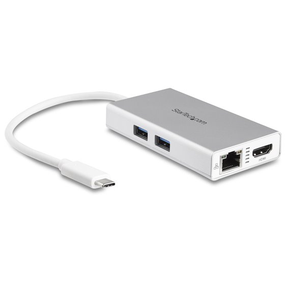 Adaptador Multipuertos USB-C - Docking Station Portátil USB-C 4K HDMI - Entrega de Potencia 60W - GbE - Hub 2x USB-A 3.0- Mini D