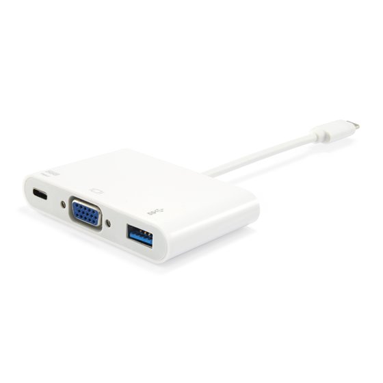 Adaptador USB-C a VGA (HD15), USB-A, 60W USB PD