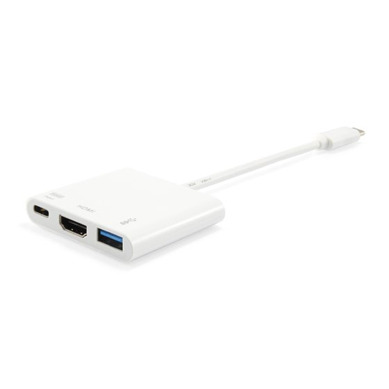 Adaptador USB-C a HDMI , USB-A, 60W USB PD