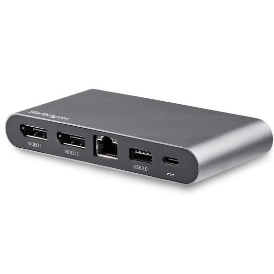 Docking Station USB C para 2 Monitores DisplayPort 4K - con Entrega de Potencia de 100W Passthrough - GbE - Hub Ladrón Concentra