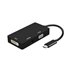 Conversor USB-C A DVI/HDMI/VGA, USB-C/M-DVI/H-HDMI/H-VGA/H, Negro, 15cm