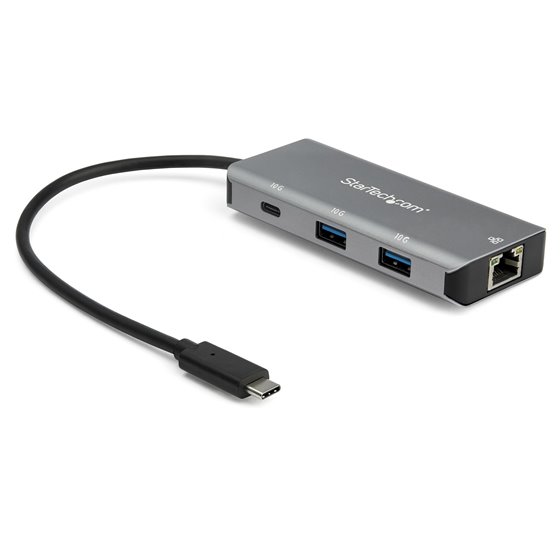Hub Ladrón USB C con Puerto de Red Ethernet Gigabit RJ45 GbE - Concentrador USB Tipo C USB 3.2 Gen 2 de 10Gbps con 2 Puertos USB