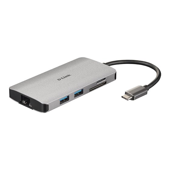 DUB-M810 base para portátil y replicador de puertos Alámbrico USB 3.2 Gen 1 (3.1 Gen 1) Type-C Aluminio