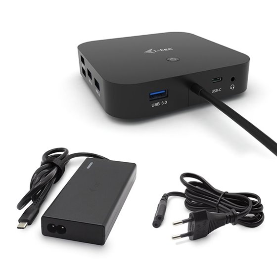 USB-C Dual Display Docking Station with Power Delivery 65W + Universal Charger 77 W