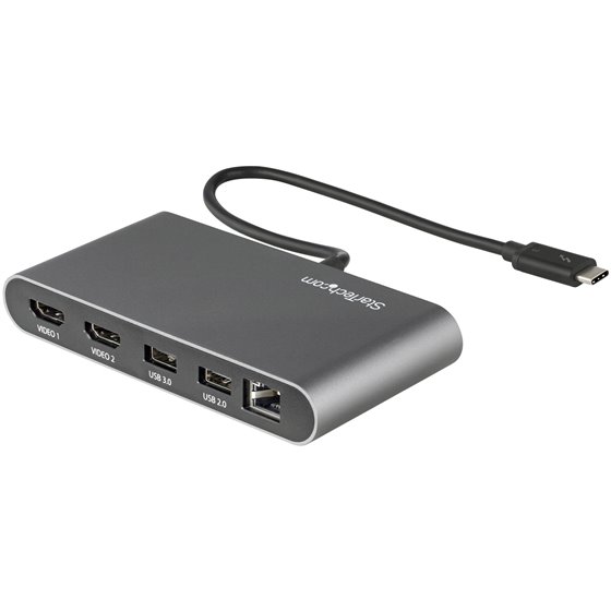 Mini Dock Thunderbolt - Docking Station Portátil HDMI 4K de 60Hz - Hub Ladrón USB-A 5Gbps - GbE - Cable de 28cm - Adaptador Mult