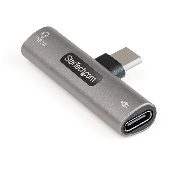 Adaptador de Audio y Carga USB-C - Adaptador de Audio USB Tipo C con USB-C para Auriculares con Micrófono y Pass Through de 60W 