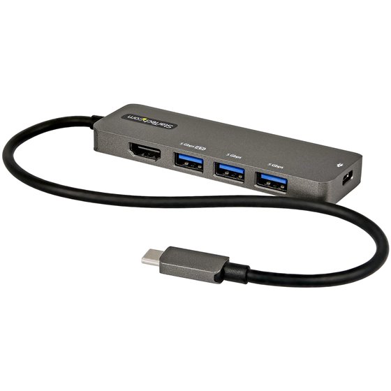 Adaptador Multipuertos USB-C - Docking Station USB Tipo C a HDMI 2.0b 4K de 60Hz (HDR10) - PD de 100W de Paso - Hub USB 3.0 de 4