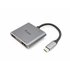 Adaptador USB-C 4 en 1 Dual HDMI, USB 3.0, 100W USB PD