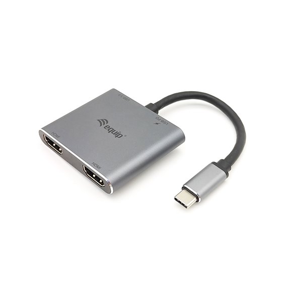 Adaptador USB-C 4 en 1 Dual HDMI, USB 3.0, 100W USB PD