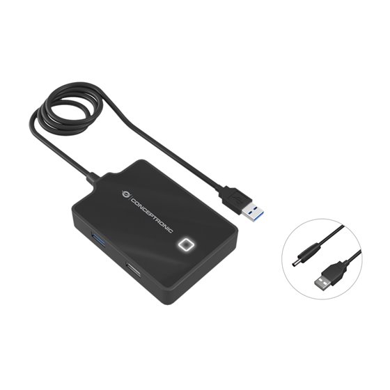 HUBBIES10B base para portátil y replicador de puertos USB 3.2 Gen 1 (3.1 Gen 1) Type-A Negro