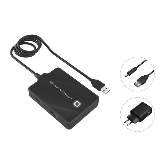 HUBBIES11BP base para portátil y replicador de puertos USB 3.2 Gen 1 (3.1 Gen 1) Type-A Negro