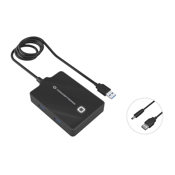 HUBBIES11B base para portátil y replicador de puertos USB 3.2 Gen 1 (3.1 Gen 1) Type-A Negro