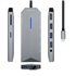 USB-C Dock 9 en 1, USB-C a 1x HDMI, 1xRJ45, 3x USB, 1x PD, 1x Audio, 1x SD, 1x Micro SD, Gris, 15 cm