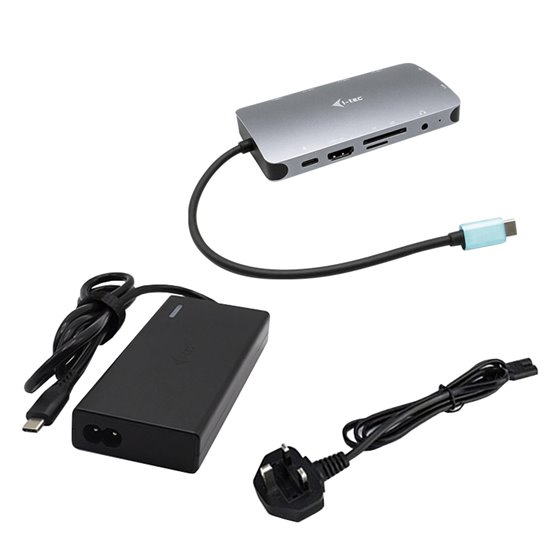 Metal USB-C Nano Dock HDMI/VGA with LAN + Universal Charger 77 W