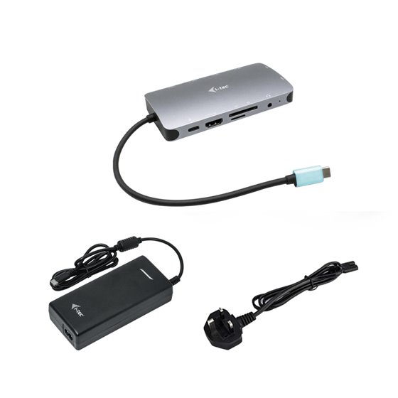 USB-C Metal Nano Dock HDMI/VGA with LAN + Charger 112W