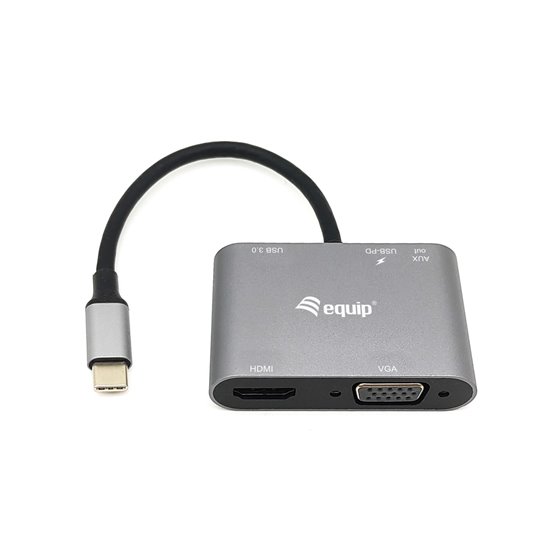 Adaptador multifunción USB-C 5 en 1, HDMI, VGA (HD15), PD 100W, USB3.0, AUX