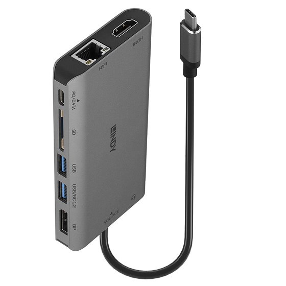 43323 base para portátil y replicador de puertos Alámbrico USB 3.2 Gen 1 (3.1 Gen 1) Type-C Negro, Gris