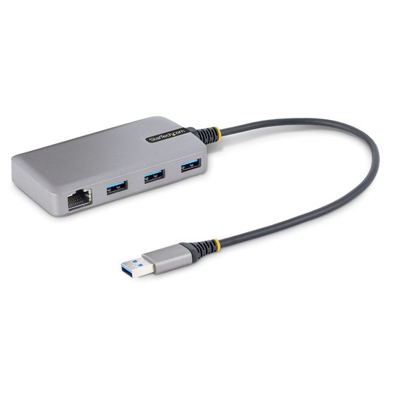 Hub USB de 3 Puertos USBA - USB 3.0 de 5Gbps - Alimentado por el Bus - Concentrador USB de 3 Puertos USB-A - Ladrón USB Portátil