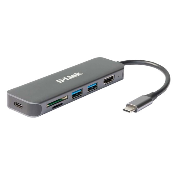 DUB-2327 base para portátil y replicador de puertos Alámbrico USB Tipo C Gris