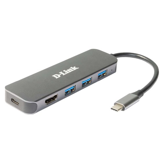 DUB-2333 base para portátil y replicador de puertos Alámbrico USB Tipo C Gris