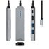 USB-C dock 5 en 1, USB-C a 1xHDMI, 1xRJ45, 2xUSB, 1xPD, Gris, 15 cm