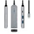 USB-C dock 4 en 1, USB-C a 1xHDMI, 2xUSB, 1xPD, Gris, 15 cm