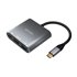Conversor USB-C a HDMI/USB-C/Tipo A USB 3.0, 3 en 1, Gris, 15cm