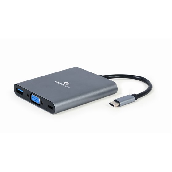 A-CM-COMBO6-01 base para portátil y replicador de puertos USB 3.2 Gen 1 (3.1 Gen 1) Type-C Gris