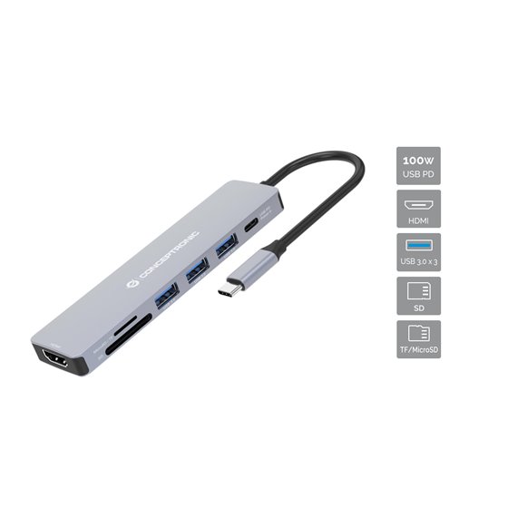 DONN19G base para portátil y replicador de puertos Alámbrico USB 3.2 Gen 1 (3.1 Gen 1) Type-C Gris