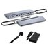 USB-C Metal Ergonomic 3x 4K Display Docking Station with Power Delivery 100 W + Universal Charger 100 W