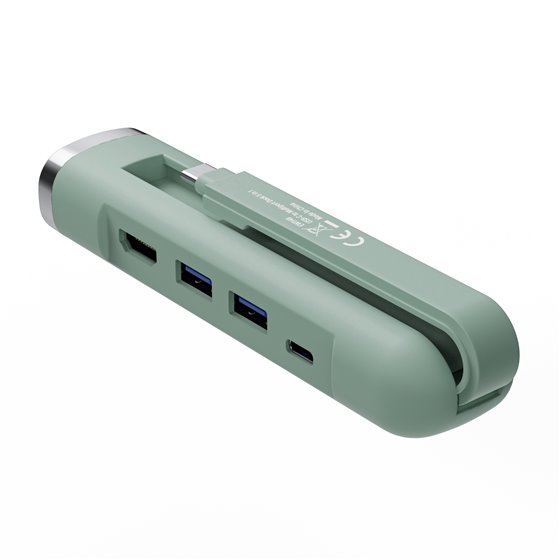 EW1148 base para portátil y replicador de puertos Alámbrico USB 3.2 Gen 1 (3.1 Gen 1) Type-C Verde