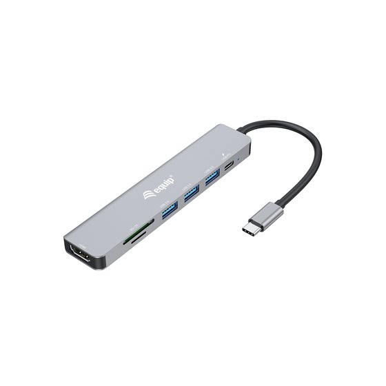 133494 Adaptador multifunción USB-C 7 en 1, HDMI 4K/60Hz, USB 3.2 Gen1 x 3 , TF/MICRO SD, 100W USB PD