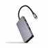 HUB USB-C 9 en 1, Conversor USB-C a 3 x USB-A + 2 x HDMI + RJ45 + TF + SD + USB-C PD 100W, Aluminio, 15 cm, Gris