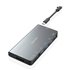 USB-C Dock 8 en 1, USB-C a 1xHDMI, 1xRJ45, 3xUSB-A, 1xUSB-C Datos+PD, 1xSD, 1xMicro SD, Gris, 10 cm