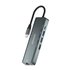 USB-C Dock 5 en 1, USB-C a 1xHDMI, 1xRJ45, 2xUSB, 1xPD, Gris, 15 cm