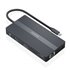 USB-C Dock 12 En 1, USB-C a 2xHDMI, 1xDisplayport, 1xRJ45, 4xUSB-A, 1xUSB-C, 1xUSB-C PD, 1xSD, 1xMicro SD, Gris, 20cm