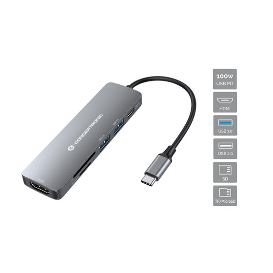 DONN11G base para portátil y replicador de puertos Alámbrico USB 3.2 Gen 1 (3.1 Gen 1) Type-C Gris