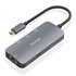 USB-C Dock 6 En 1, USB-C a 1xHDMI, 1xRJ45, 3xUSB-A, 1xUSB-C PD, Gris, 15cm