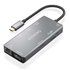 USB-C Dock 9 En 1, USB-C a 2xHDMI, 1xRJ45, 2xUSB-A USB3.0, 1xUSB-A USB2.0, 1xUSB-C PD, 1xSD, 1xMicro SD, Gris, 15cm