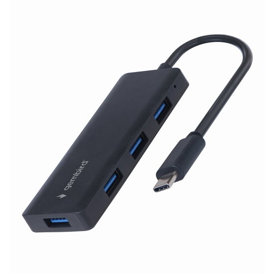 UHB-CM-U3P4-02 base para portátil y replicador de puertos Alámbrico USB 3.2 Gen 1 (3.1 Gen 1) Type-C Negro
