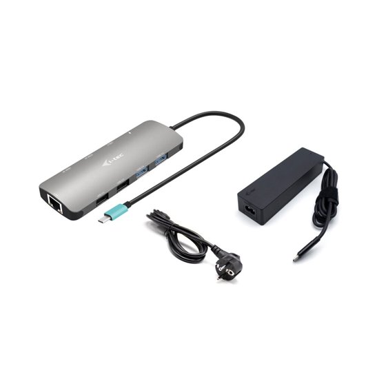 Metal USB-C Nano 2x Display Docking Station with PD 100 W + Charger 100W