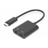 Adaptador / convertidor USB-C, USB-C a USB-C + conector de 3,5 mm