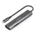 USB-C Dock 7 en 1, USB-C A, 1x HDMI, 2x USB-A USB2.0, 1x USB-A USB3.0, 1x USB-C PD 100W, 1x SD, 1x MicroSD, Gris, 15cm