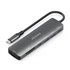 USB-C Dock 7 en 1, USB-C A, 1x HDMI, 2x USB-A, 1x USB-C, 1x USB-C PD 100W, 1x SD, 1x MicroSD, Gris, 15cm