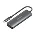 USB-C Dock 6 en 1, USB-C A, 1x HDMI, 2x USB-A, 1x USB-C PD 100W, 1x SD, 1x MicroSD, Gris, 15cm