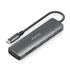 USB-C Dock 7 en 1, USB-C A, 1x HDMI, 3x USB-A, 1x USB-C PD 100W, 1x SD, 1x MicroSD, Gris, 15cm