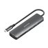 USB-C Dock 6 en 1, USB-C A, 1x HDMI, 3x USB-A, 1x SD, 1x MicroSD, Gris, 15cm